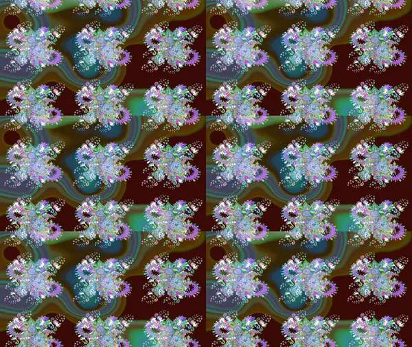 Yaprak ve çiçeklerin suluboya resimleri, kahverengi renklerdeki çizimler. Raster illüstrasyonu. Yumuşak, bahar çiçekleri kahverengi renklerde.