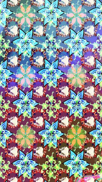 Beautiful watercolor Bouquet of summer flowers sketch pattern. Nice fabric pattern.