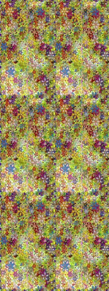 Halk tarzı. Modern çiçek arkaplanı. Moda baskıları için zarif bir şablon. Parlak renkli çiçekleri ve yeşil ve nötr renklerde yaprakları olan şaşırtıcı, pürüzsüz çiçek deseni..