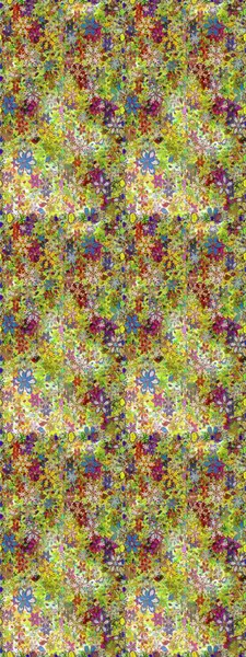 Halk tarzı. Modern çiçek arkaplanı. Moda baskıları için zarif bir şablon. Parlak renkli çiçekleri ve yeşil ve nötr renklerde yaprakları olan şaşırtıcı, pürüzsüz çiçek deseni..