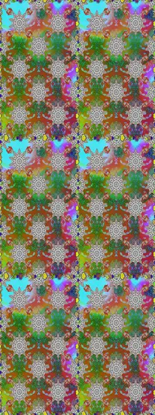 Elle boyanmış suluboya, dikişsiz çiçekler ve bitkiler. Yeşil ve gri renkte çiçekler.