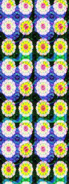 Tekstil ve kapak tasarımı için mükemmel. Renkli mavi çizim kalıbı. Elle çizilmiş sonbahar çiçeği deseni. Mavi renkli çiçekler. Doodle tarzı.