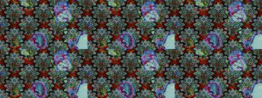 Raster suluboya çiçek deseni, narin çiçekler, mavi çiçekler, tebrik kartı şablonu. Güzel kumaş deseni.