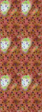 Eski usul. Kusursuz bir geçmişi var. Kumaş, tekstil, duvar kağıdı baskısı için. Raster illüstrasyonu. Miles Fleur, süslü püslü bir süs. Tomurcukları papatya çiçekleri olan sevimli bir çiçek deseni..