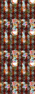 Küçük çiçekteki sevimli çiçek deseni. Kahverengi renkte çiçekler.