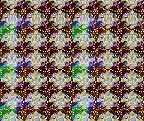 Raster - stok. Kahverengi çiçekli eskiz deseni, suluboya çiçek deseni, sevimli çiçek, duvar kağıdı, kart veya kumaş için fayanslı.