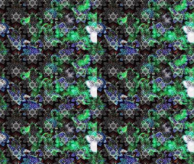 Güzel kumaş deseni. Karalama çiçeği. Renkli Bahar Teması eskiz kalıbı. Raster illüstrasyonu. Zentangle soyut çiçekleri. Düz Çiçek Elementleri Tasarımı.