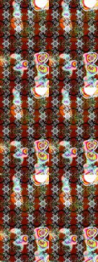 Küçük çiçekteki sevimli çiçek deseni. Kahverengi renkte çiçekler.