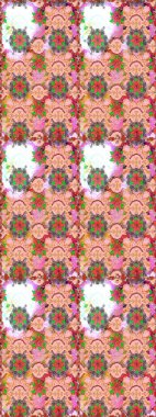 Miles Fleur, süslü püslü bir süs. Kumaş, tekstil, duvar kağıdı baskısı için. Eski usul. Kusursuz bir geçmişi var. Raster illüstrasyonu. Tomurcukları papatya çiçekleri olan sevimli bir çiçek deseni..