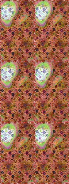 Eski usul. Kusursuz bir geçmişi var. Kumaş, tekstil, duvar kağıdı baskısı için. Raster illüstrasyonu. Miles Fleur, süslü püslü bir süs. Tomurcukları papatya çiçekleri olan sevimli bir çiçek deseni..