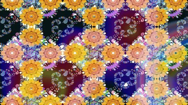 Sarı renkli çiçekler. Çiçekli karalama şeklinde Raster çiçek deseni. Yumuşak, bahar çiçekli arka plan.