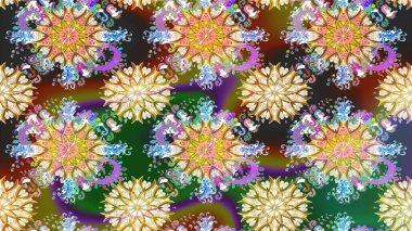 Tarafsız ve kahverengi renkte çiçekler. Kusursuz çiçek deseni duvar kâğıdı olarak kullanılabilir. Raster illüstrasyonu.