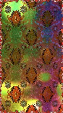 Güzel çiçek deseni. Kahverengi ve yeşil renkli çiçekler. Renkli Bahar Temalı Kusursuz Arkaplan. Düz Çiçek Elementleri Tasarımı.