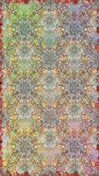 Hint çiçek liyada madalyon deseni. Etnik Mandala süsü. Tekstil, tebrik kartı, boyama kitabı, telefon kılıfı baskı için kullanılabilir. Raster Kına dövme tarzı.