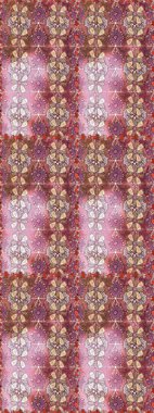 Çiçeksiz desenli, suluboya elle çizilmiş elementler. Parlak renkli fantezi çiçekleri, yapraklar, pembe ve nötr renklerde tomurcuklar pembe ve nötr.