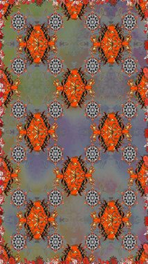 Çizgisiz desen. Raster Moda kumaş deseni. Şirin çiçekler..