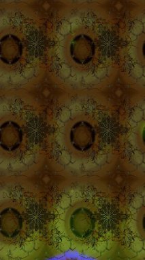 Vadinin çiçekleri kahverengi renklerde. Soyut etnik raster çizim kalıbı. Çiçekler..