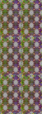 Kumaş, tekstil, duvar kağıdı baskısı için. Tomurcukları papatya çiçekleri olan sevimli bir çiçek deseni. Miles Fleur, süslü püslü bir süs. Kusursuz bir geçmişi var. Raster illüstrasyonu. Antika retro tarzı.