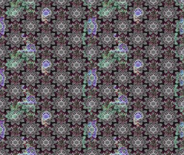 Renkli Bahar Teması eskiz kalıbı. Raster. Düz Çiçek Elementleri Tasarımı.