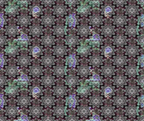 Renkli Bahar Teması eskiz kalıbı. Raster. Düz Çiçek Elementleri Tasarımı.