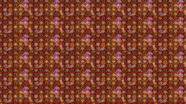 Şirin çiçekli eskiz deseni ve kahverengi renkli yapraklar, suluboya çiçek deseni, duvar kağıdı, kart veya kumaş için fayanslı. Raster illüstrasyonu.