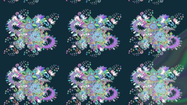 Modern stil dokusu. Çiçek desenli raster, mavi çizgi grafik deseni soyut raster arkaplan.