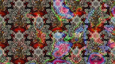 Tarafsız renklerde yaprakları olan yabani çiçekler. Eskiz arkaplan modeli. Raster illüstrasyonu. Suluboya, elle çizilmiş.