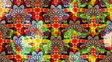 Çiçekli, yapraklı, çiçek desenli eskiz. Raster illüstrasyonu. El çizimi.