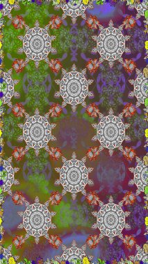 Gri ve kahverengi renkli yaz çiçekleri. Raster illüstrasyonu. Küçük çiçekteki sevimli çiçek deseni. Raster deseni.