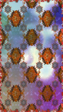 Sorunsuz çiçek deseni kaydırma kağıt, davet, el ilanı, afiş veya Web sitesi Web sitesi arka plan duvar kağıdı için kullanılabilir. Elle çizilmiş Raster resim. Parlak unsurları.