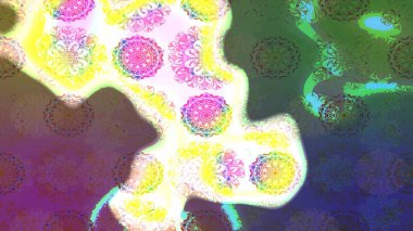 Yeşil çiçekli eskiz deseni, suluboya çiçek deseni, sevimli çiçek, duvar kağıdı, kart veya kumaş için fayanslı. Raster - stok.