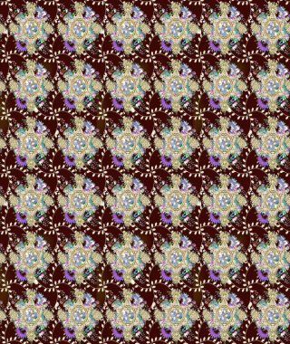 Kahverengi renkli çiçekler. Nazik romantik baskı. Tatil havası. Bahar mevsimi. Raster güzel bir çiçek deseni çiziyor..