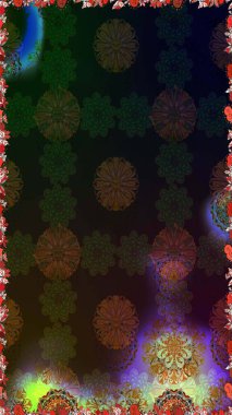 Çiçek desenli raster, gri ve kahverengi çizgi grafik desenli soyut raster arkaplan. Modern stil dokusu.