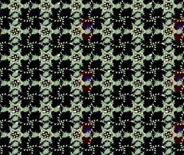 Çiçek desenli eskiz, darbeler, sıçramalar, yaz çiçekleri. Raster illüstrasyonu. Siyah renkte çiçekler.