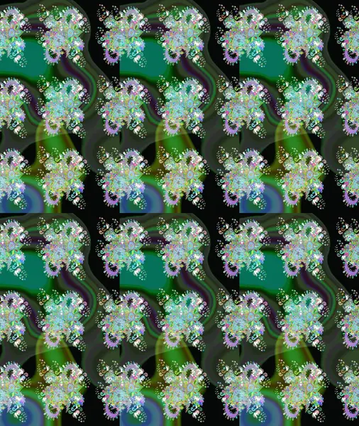 Raster illüstrasyonu. Renkli Bahar Teması eskiz kalıbı. Çiçek deseni. Düz Çiçek Elementleri Tasarımı. Chichi kumaş deseni çiz.