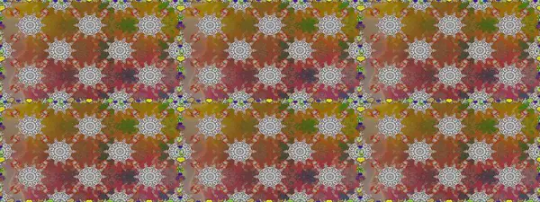 Güzel kumaş deseni. Renkli Yaz Temalı Kusursuz Arkaplan. Raster Illustrasyon 'da moda olmayan çiçek deseni. Düz Çiçek Elementleri Tasarımı.