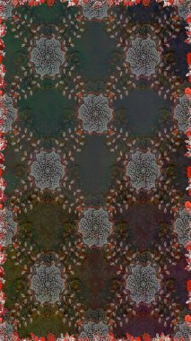 Renkli Yaz Temalı Kusursuz Arkaplan. Sevimli çiçek raster deseni. Modaya uygun kumaş deseni. Düz Çiçek Elementleri Tasarımı.