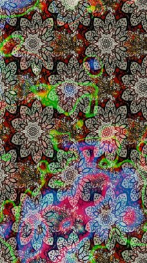 Klasik taslak çizimi. Raster çiçek izi. Çiçeksel nötr çizim kalıbı. Raster Yumuşak kumaş deseni.