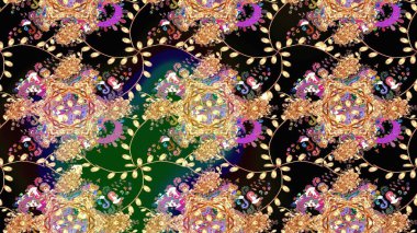 Chichi 'nin kumaş kalıbını çiz. Renkli Bahar Teması eskiz kalıbı. Düz Çiçek Elementleri Tasarımı. Raster illüstrasyonu. Çiçek deseni.