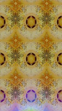 Raster illüstrasyonu. Tarafsız renklere karalamalar çizilmiş çiçek deseni.