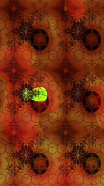 Kahverengi renklerde. Raster illüstrasyonu. Hint süsü. Renkli süs kenarı. Çizim kalıbı. Çiçek duvar kağıdı.