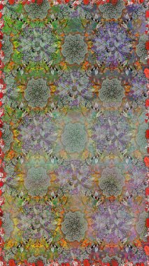 Abstract ethnic raster seamless pattern. Background texture, wallpaper, floral theme in gray and neutral colors. Tribal art boho print, vintage flower background.