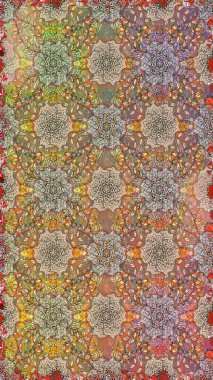 Yaz tema Dikişsiz desen arka plan rengi. Moda kumaş deseni. Düz çiçek öğeleri tasarım. Sevimli çiçek raster deseni.