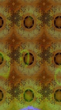 Kahverengi renklerde. Raster illüstrasyonu. Çiçek buketleriyle klasik tarzda eskiz deseni.