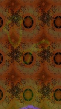 Çiçek desenli çizim. Kahverengi renkli çiçekler. Asya tekstil tarzında. Düz Çiçek Elementleri Tasarımı. Renkli Bahar Teması eskiz kalıbı. Raster illüstrasyonu.