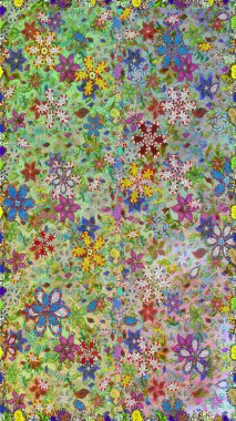 Kusursuz çiçek deseni. Tarafsız renklerde çiçekler. Asya tekstil tarzında. Raster illüstrasyonu. Raster illüstrasyonu.