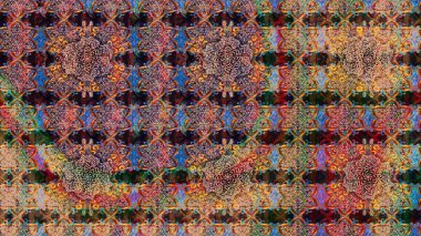 Raster illüstrasyonundaki çiçek desenli çizim. Suluboya tarzında kahverengi renkte çiçekler.