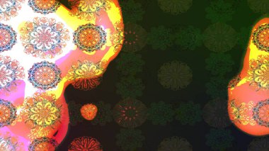 Raster illüstrasyonundaki çiçek desenli çizim. Gri renkli çiçekler.