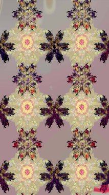 Suluboya stilinde bej renklerde. Küçük çiçekli yay deseni çiz. Raster illüstrasyonu.