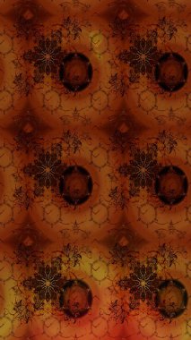 Kahverengi renkli çiçekler. Elle boyanmış suluboya resim çizimi çiçekler ve bitkiler.